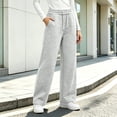 thumbnail image 6 of Vixolx Womens Fleece Sweatpants Drawstring Straight Leg Workout Pants with Pockets Solid Color Casual Pants Wide Leg Trousers, 6 of 6