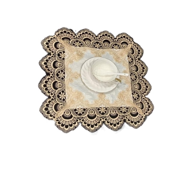 Lace Table Doilies Square Bedside Tablecloth Nightstand Cover Coffee Dining Tables Centerpiece Small Table Cloth Vase Mat Cup Mat