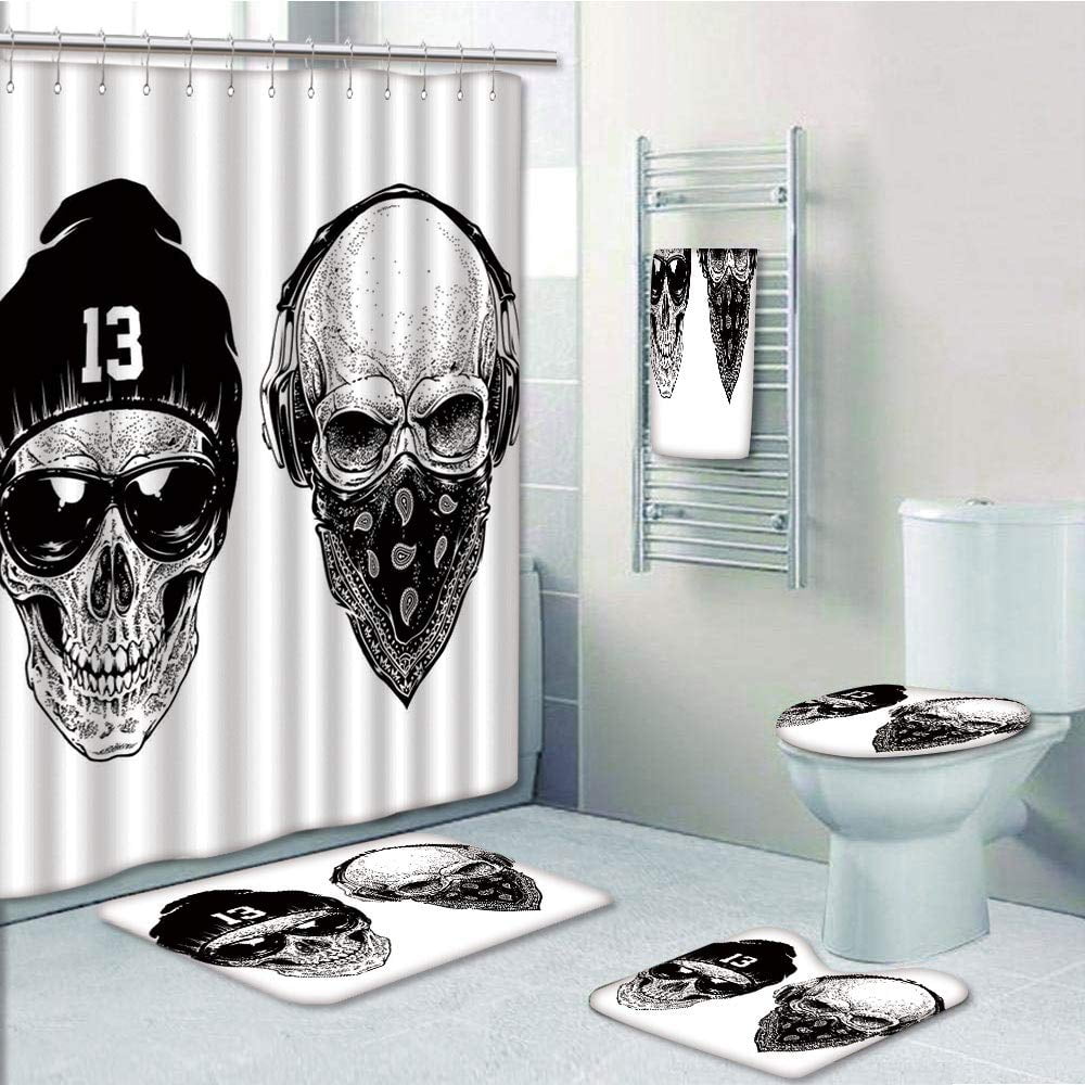 PRTAU Skull Funny Skull Band Dead Street Gangs with Bandanna Hood