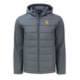thumbnail image 2 of Men's Cutter & Buck  Gray Wyoming Cowboys Big & Tall Evoke Hybrid Eco Softshell Recycled Full-Zip Hoodie, 2 of 3