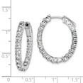 thumbnail image 2 of White Sterling Silver Earring Hinged Huggie Women'S Cubic Zirconia CZ Round Clear 27 mm 21, 2 of 2