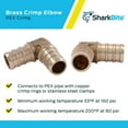 thumbnail image 4 of Inch Crimp 90 Degree Elbow, Pack of 10, Brass Plumbing Fitting, PEX Pipe, PE-RT, UC248LFA10., 4 of 5