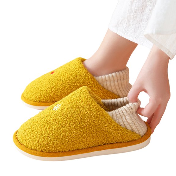 KYAIGUO Slippers for Women Men,Non-slip Fluffy Winter House Bedroom Slippers Memory Foam Slippers with Warm Heel