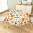 thumbnail image 3 of Nanqianyi Fall Round Tablecloth 70x70 Inch, Thanksgiving Autumn Harvest Orange Pumpkin Table Cover for Party Picnic Dinner Decor, 3 of 10