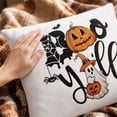 thumbnail image 2 of Vintage Halloween Throw Pillow Covers 18x18,Pumpkins Ghost Bat Pattern Seasonal Decorative Horror Cushion Case Decoration for Home Sofa Couch Bed, 2 of 7