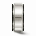 thumbnail image 3 of Edward Mirell Black Titanium & 925 Sterling Silver Brushed & Polished Milgrain Ring Size: 11; for Adults and Teens; for Women and Men, 3 of 7