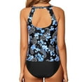 thumbnail image 5 of Tiqkatyck Bikini Sets for Women Clearance, Two Piece High Neck Tankini Swimsuits for Women Bathing Suits Floral Print Swimwear Bathing Suit for Women, Swim Suits for Women 2024 Light Blue S, 5 of 6
