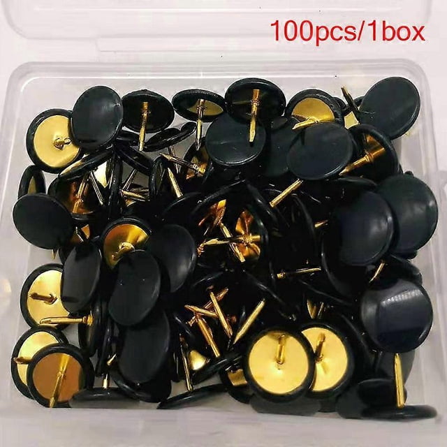 100Pcs of 13 colors color plastic coated pushpins flat head pushpins cork board office creative stationery