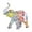 Multi Colored Graffiti Abstract Elephant Animals 8" x 3" x 8", variant on 13" x 7" Multi Colored Polystone Graffiti Bulldog Sculpture, by DecMode