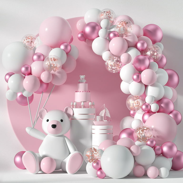 146 PCs Baby Shower Decorations for Girl, Hombae Pastel Pink Floral Themed  Baby Shower Decorations Girl Its a Girl Backdrop Balloon Garland Welcome
