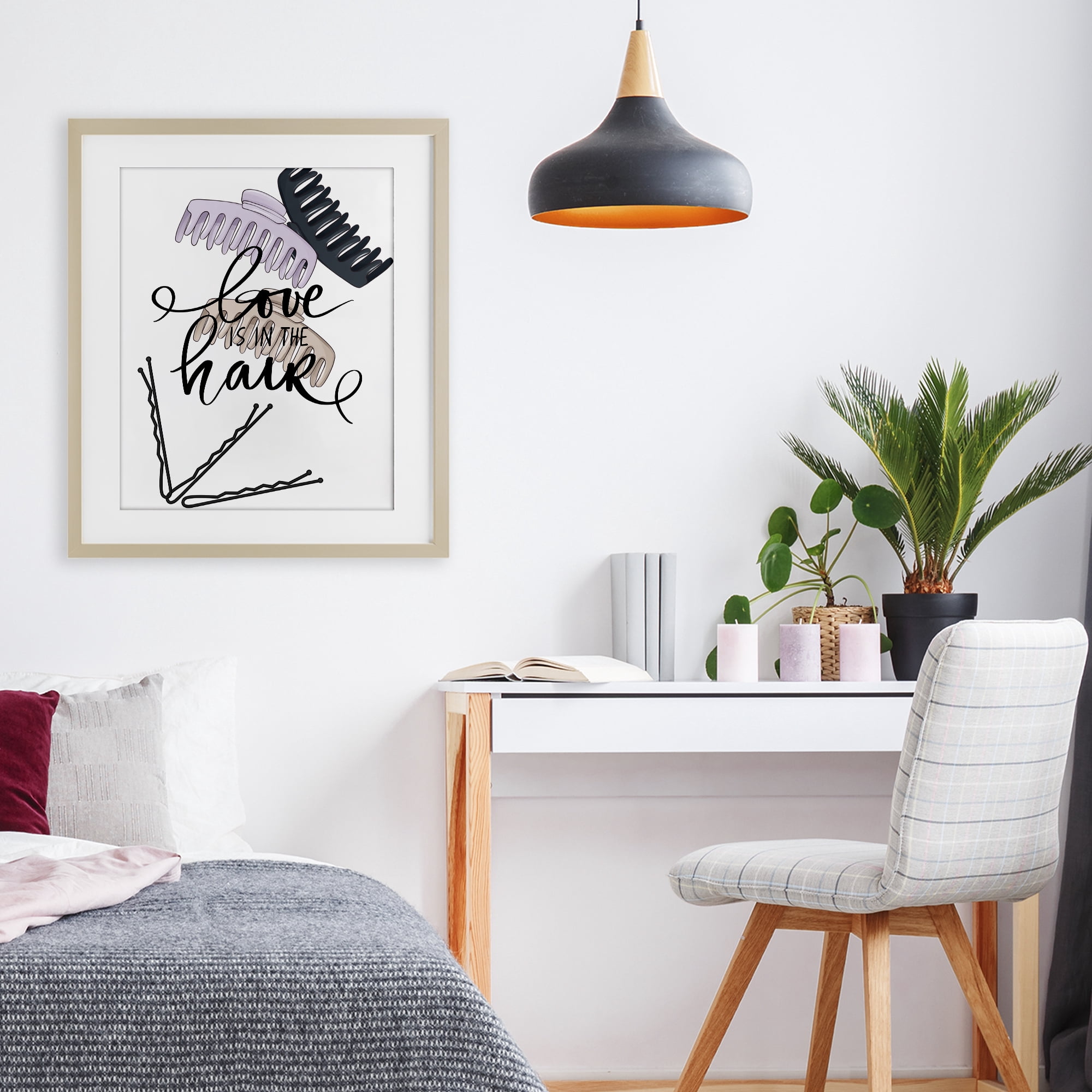 Stupell Industries Love Is In The Hair Birch Framed Print Under Glass, design by Jesse Keith