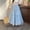 Blue, variant on Skirts for Women Elastic High Waist Embroidered Summer Skirts Solid Color Pleated Lace Loose Casual Ruffled Maxi Skirt