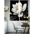 thumbnail image 4 of Gorgeous Flowers Sheer Curtains 63 Inch Length 2 Panels Set, White Gold Floral Botanicals Black Voile Window Treatment Rod Pocket Curtains Sheers Drapes for Bedroom/Living Room/Kitchen 52x"63"x2, 4 of 7