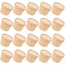 Niceauty Light Brown Disposable Kraft Paper Bowls with Lid for Storage Suitable for Home or Restaurant Use 20 Pcs