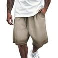 thumbnail image 1 of Men Shorts Male Heavyweight Distressed Shorts Washed 2 Tone Gradient Loose Oversize Men Running Shorts Army Green M, 1 of 4
