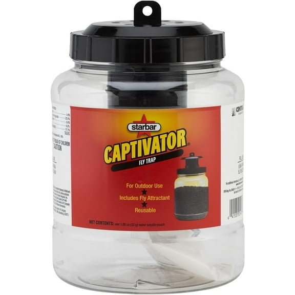Starbar Captivator Outdoor 2 Quart Reusable Fly Attachment Hanging Jar Trap