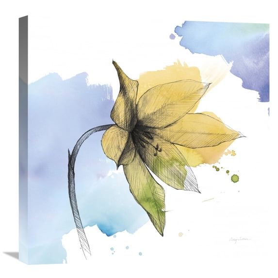Global Gallery Avery Tillmon 'Watercolor Graphitge Flower VIII' Canvas Wall Art