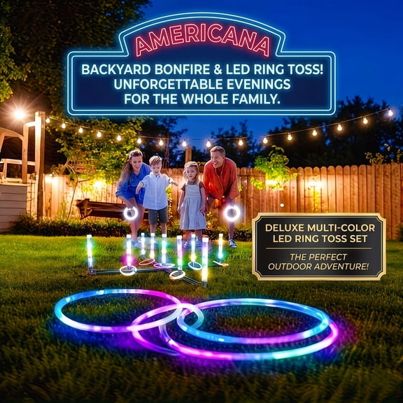 LED Ring Throwing Games Outdoor Lawn Family for Nights And Parties Fun Competitions