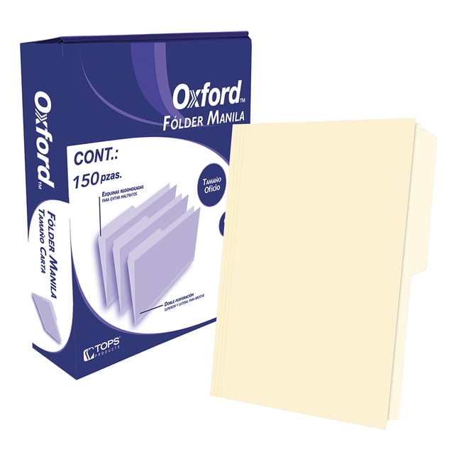 Fólder Manila Oxford Tamaño oficio Crema Caja c/100