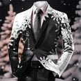 thumbnail image 2 of Adeawade Christmas Men Jacket Long Sleeve Winter Boho Mens Two Button Xmas Tree Graphic Ethnic Style Suits Open Front Business Jacket Notch Lapel Coats Classic Tops Black Xl, 2 of 3