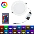 thumbnail image 2 of Yinanstore LED Recessed Ceiling Light RGB Dimmable LED Downlight Color Changing Mood Lights by IR Remote Control home Living Room Wedding Museums Decor - 10WRGBW 10WRGBW White Light, 2 of 7
