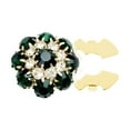 thumbnail image 1 of Esquirla Decorative Rhinestone Button Cover DIY Decoration Clip on for Dress Suit Hat gold dark green, 1 of 8