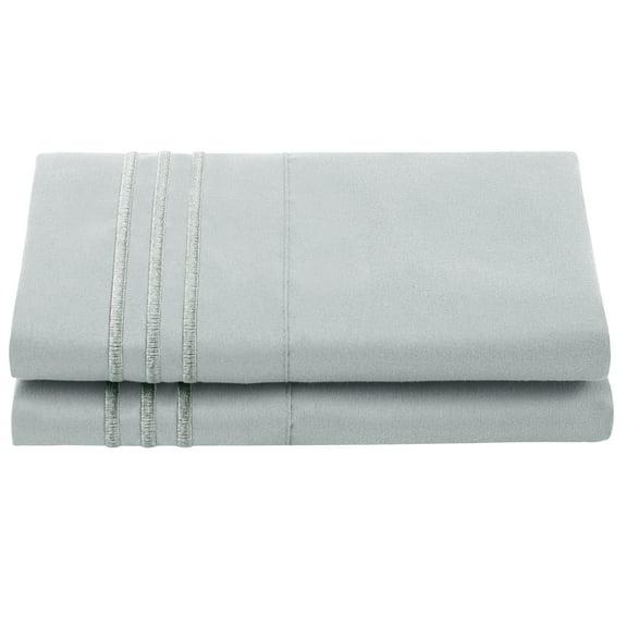 Unique Bargains Polyester Soft Pillowcases 2 Pcs Envelop 20"x26" Light Gray