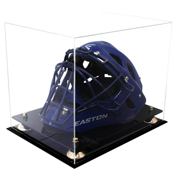 Deluxe Clear Acrylic Catchers Helmet Display Case with Gold Risers (A002-GR)