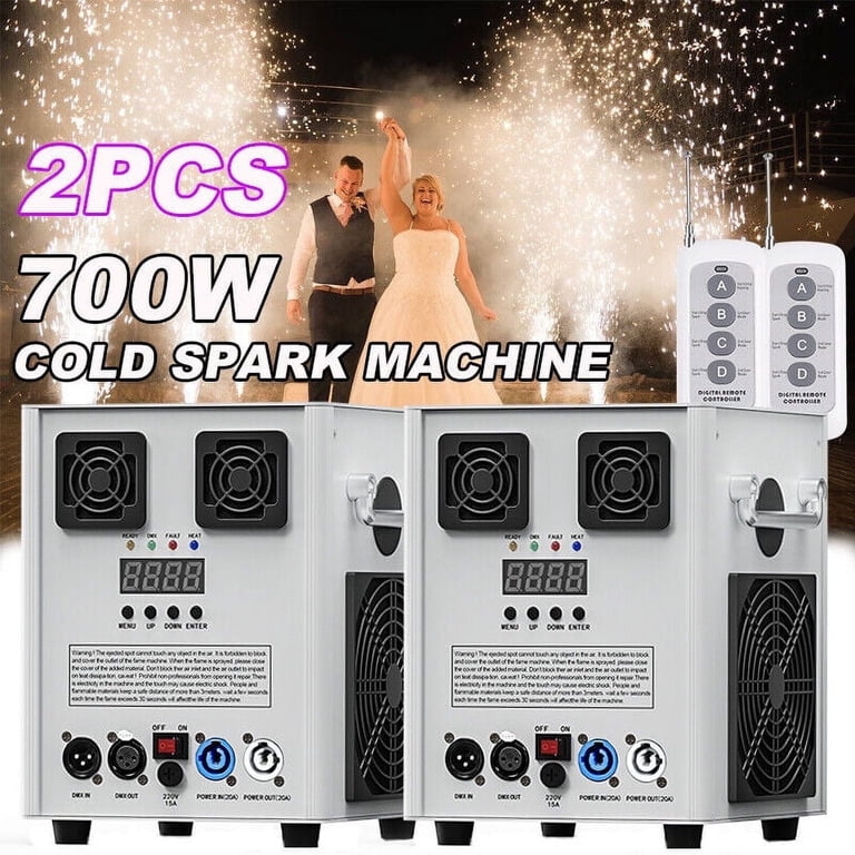 JAJALUYA Cold Spark Machine 2-Pack, 5-8.2 ft Adjustable Flames