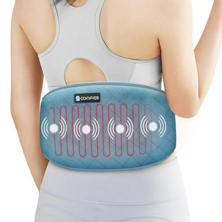 Comfier Heating Waist Belt Pad for Back Pain Relief with Massage Modes, 4  Powerful Massage Motors Vibration Back Massager, Gift For Women Men 