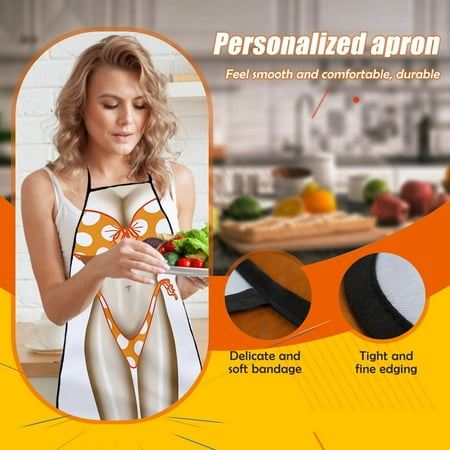 

1pc Adult Household KitchenApron Fun Printing Household Cleaning Apron Er Otic Role Play