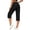 Black, variant on Women's High Waist Cargo Capri Pants Casual with Pockets Loose Fit Lightweight Hiking Outdoor Trip Cropped Pants