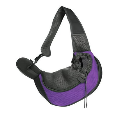 ADVEN Pet Carrier Bag Portable Zipper Breathable Flexible Lining Colorful Multi-pocket Walking Travelling Picnicking Shoulder Bags Purple Small