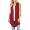 thumbnail image 2 of Womens Lightweight Sleeveless Open Draped Cardigan, 2 of 3