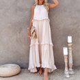 thumbnail image 1 of Vestido de playa fluido en capas plisado para mujer, XL, 1 of 3
