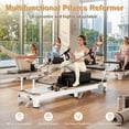 thumbnail image 6 of Esheno Aluminum Pilates Reformer 350 lbs Capacity Foldable 4 Wheel Design 6 Level Adjustable Resistance PU Leather for Home Gym Studio, 6 of 9