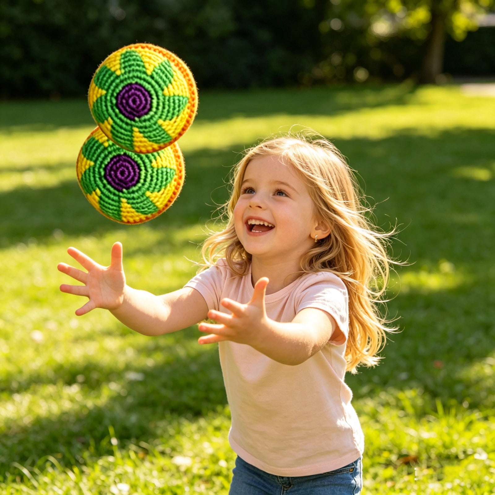Hand Crochet Sandbags Funny Expression Soft Toss Game Toys for Little Ones Indoor Outdoor Play(A)