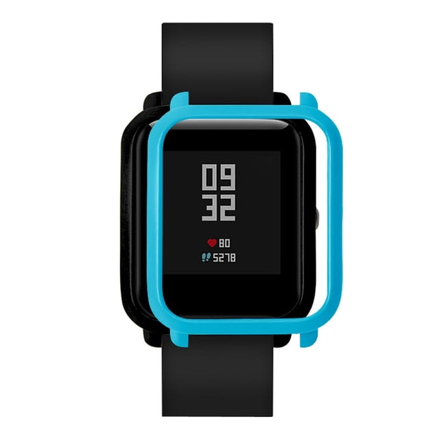 Amazfit Youth Watch Case, EDHITNR Slim Colorful Protective Cover with Screen Protector, Hard PC Full Protection Anti-Scratch Anti-Peeling Easy Install, Blue