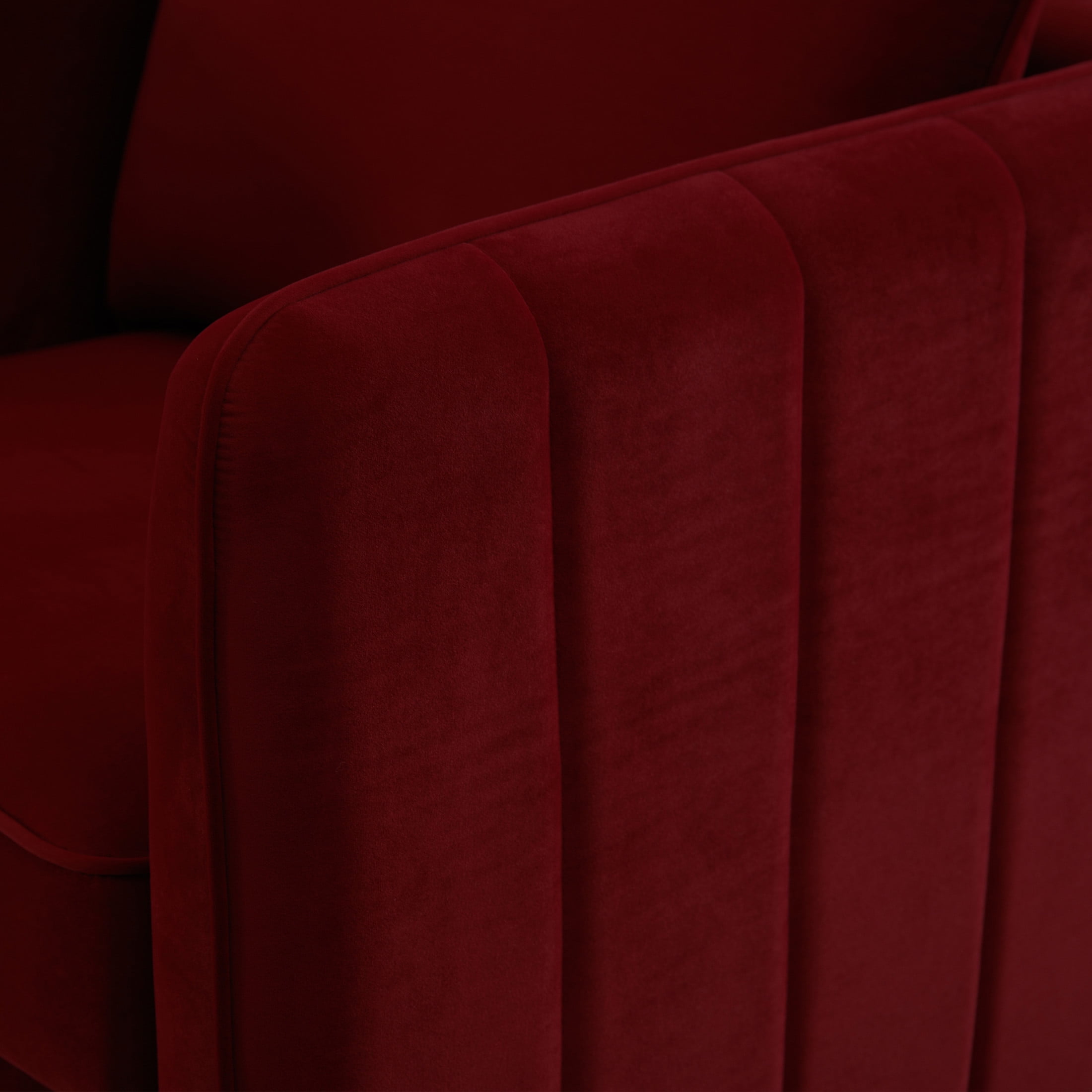 Noble House Mid-Century Modern Velvet Upholstered Accent Chair with Pillow, Metal Legs, Wine Red