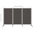 thumbnail image 4 of vidaXL Paravent 3 Panneaux Anthracite 260x180 cm, 4 of 4