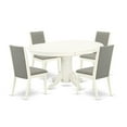 thumbnail image 2 of East West Furniture Avon 5-piece Wood Dining Set in Linen White/Shitake, 2 of 6