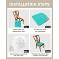 thumbnail image 4 of Turquoise Chair Seat Covers for Dining Room Stretch Chair Seat Covers Set of 6, Modern Pure Turquoise Chair Seat Protector Cushion Slipcovers for Kitchen Restaurant Office, 4 of 6