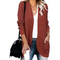 thumbnail image 1 of Women's Long Sleeve Open Front Cardigan Sweaters Lightweight Soft Knit Drape Outerwear with Pockets, 1 of 5