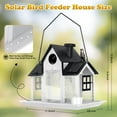 thumbnail image 2 of Solar Bird Feeders House Outside Hanging Metal Wild Bird Feeder Outdoors Large Cardinal Bird Feeder Birdhouses Squirrel Proof White, 2 of 12