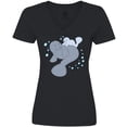 thumbnail image 3 of Inktastic Cute Manatees with Bubbles Women's V-Neck T-Shirt, 3 of 5