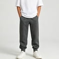 thumbnail image 6 of THDHVS Pants for Boys,Solid Knit Sweatpants Cuffed Hem School Casual Sports Wear for Kids Spring Fall,Boys Sweatpants,Dark Gray 14-15 Years, 6 of 9