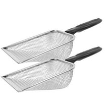 Amosfun 2Pcs Stainless Steel Beach Mesh Shovel Set with Breathable Filter for Sand and Shells