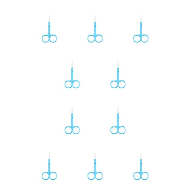 Seitruly Cortador de cutículas de uñas Tijeras de acero inoxidable Recortador de cejas Azul Azul 10piezas Seitruly CBP288407