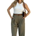 thumbnail image 6 of ShomPort Women's Summer High Waist Work Pant Casual Business Cinch Bottom Straight Pant with Pockets, 6 of 8