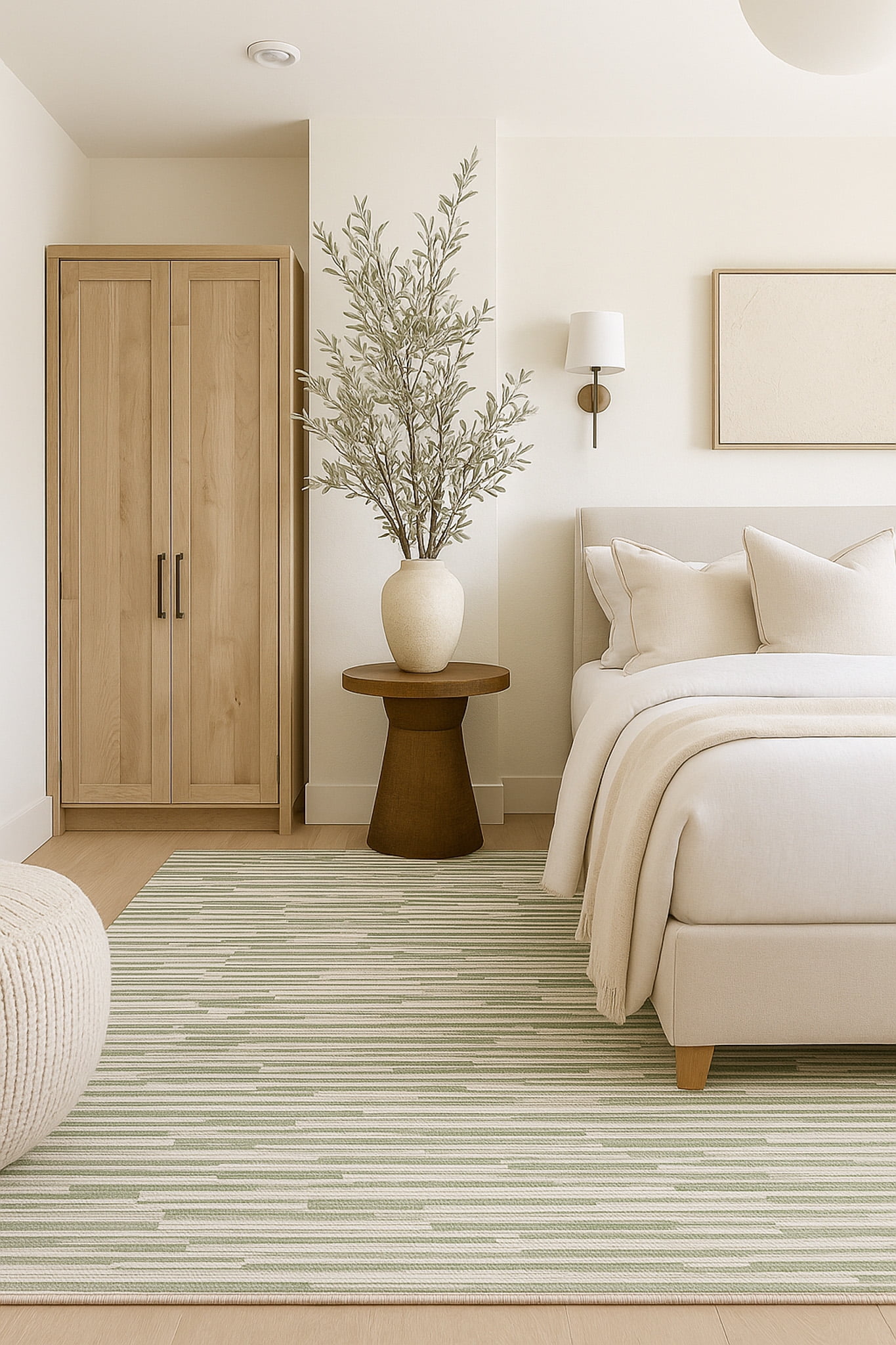 Rug Branch Nomad Abstract Indoor Area Rug, Green Beige, Modern - Living Room, Bedroom, Dining Room, and Kitchen